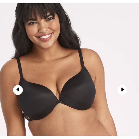 Maidenform Love the Lift Black In Satin Plunge Underwire Push Up Bra Size 38D - Picture 1 of 8
